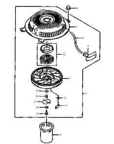 Fh451v-As03 Recoil Starter Diagram and Parts List for G1548 55AE232S150-WAM Cub Cadet Lawn Mower